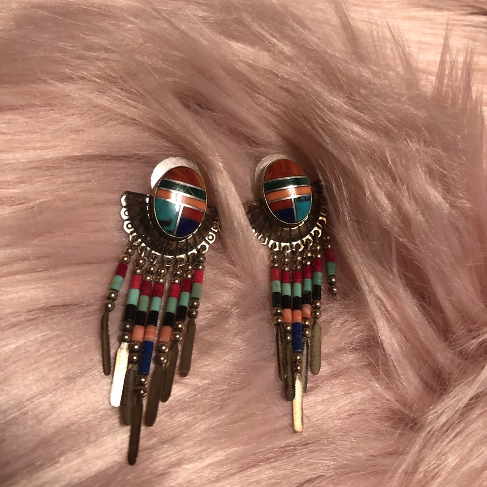2 pairs of Native American earrings